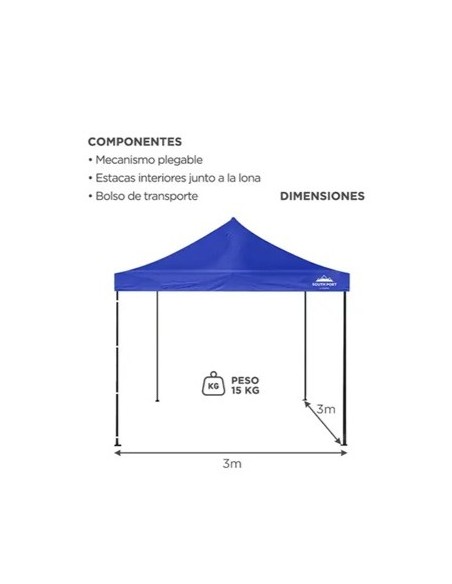 GAZEBO PLEGABLE GADNIC GAZEBO04 3x3MT SIN PAREDES