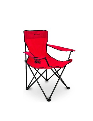 SILLÓN PLEGABLE CAMPING STEEL HOME 80X45CM ROJO