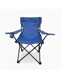SILLÓN PLEGABLE CAMPING STEEL HOME 80X45CM AZUL