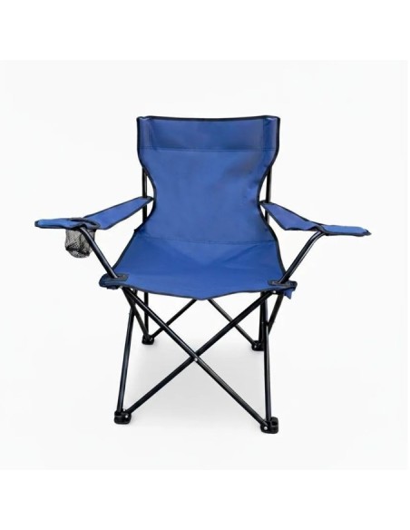SILLÓN PLEGABLE CAMPING STEEL HOME 80X45CM AZUL
