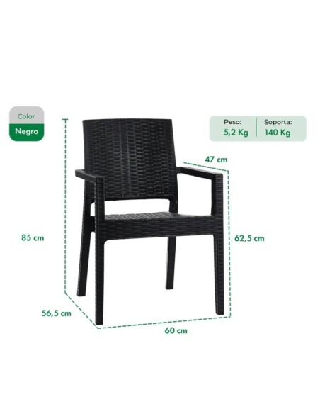 SILLÓN DE JARDÍN MILANO GARDEN LIFE RATTAN F835001