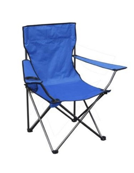SILLÓN PLEGABLE CAMPING STEEL HOME 80X45CM AZUL
