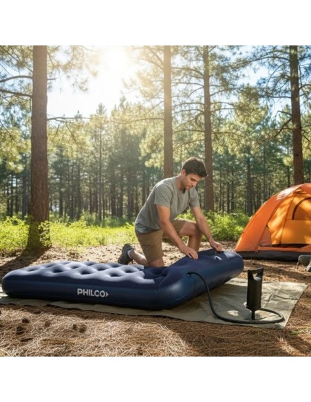 COLCHÓN INFLABLE PHILCO 1 PLAZA CON INFLADOR