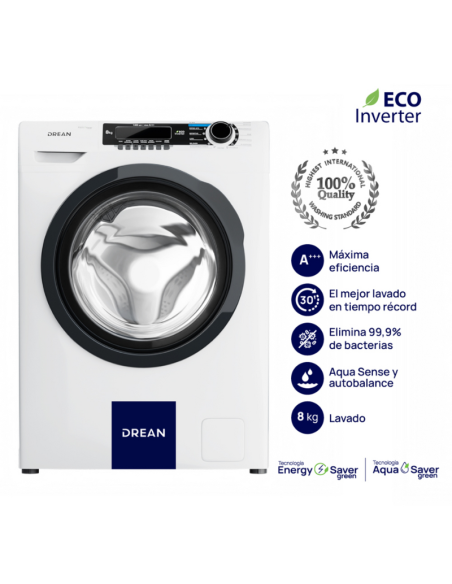 LAVARROPAS DREAN LFDR0814SB INVERTER AQUASENSE 8KG