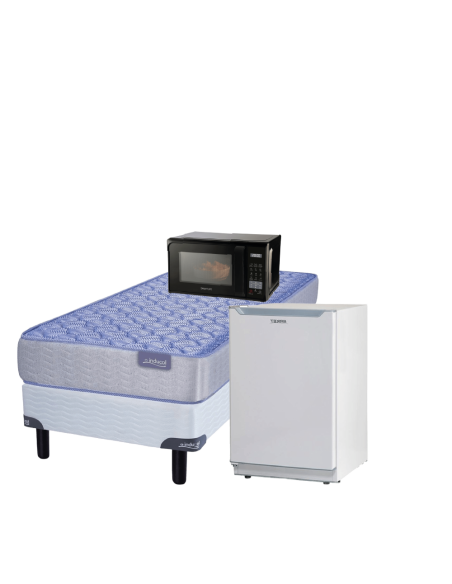 COMBO: HELADERA BRIKET 125LT + HORNO MICROONDAS SMARTLIFE 20LT + CONJUNTO INDUCOL APP ESPUMA 80x190