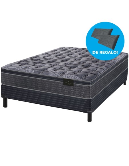 COLCHÓN + SOMMIER KING KOIL XL ADVANCED RESORTES 140X190 + ALMOHADAS DE REGALO