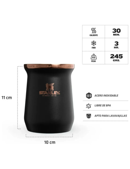 TERMO + MATE STANLEY SYSTEM MESSI 1.2 L NEGRO