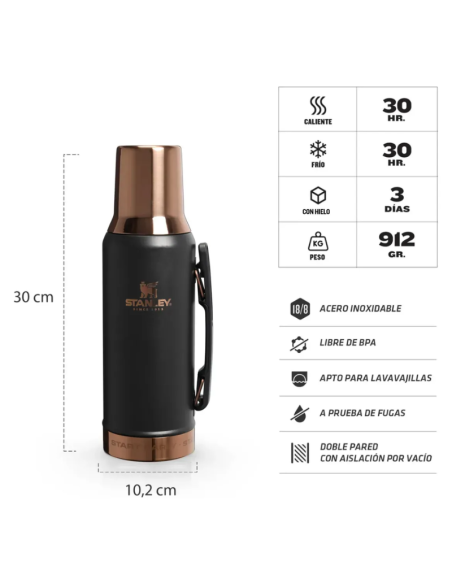 TERMO + MATE STANLEY SYSTEM MESSI 1.2 L NEGRO