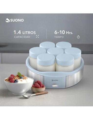 YOGURTERA SUONO HOG0251CEL CON 7 VASOS DE VIDRIO