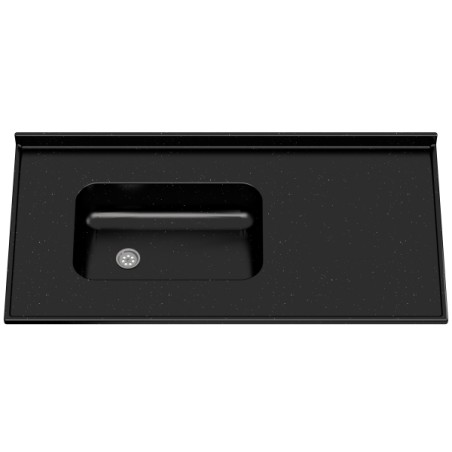 MESADA CON BACHA DURAFORT NEGRO 120X60